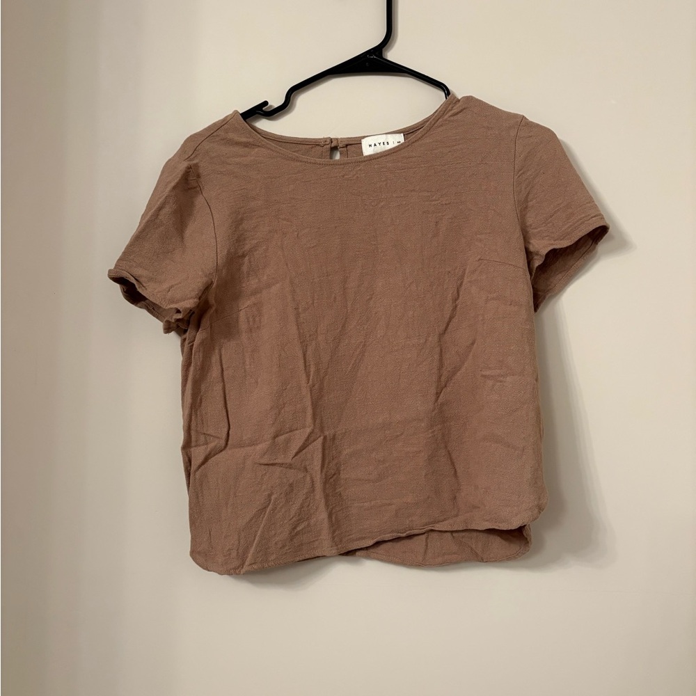 Aritzia Tan Short Sleeve Tee